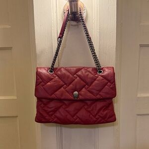 Kurt Geiger Red Quilted Leather  Shoulder Bag